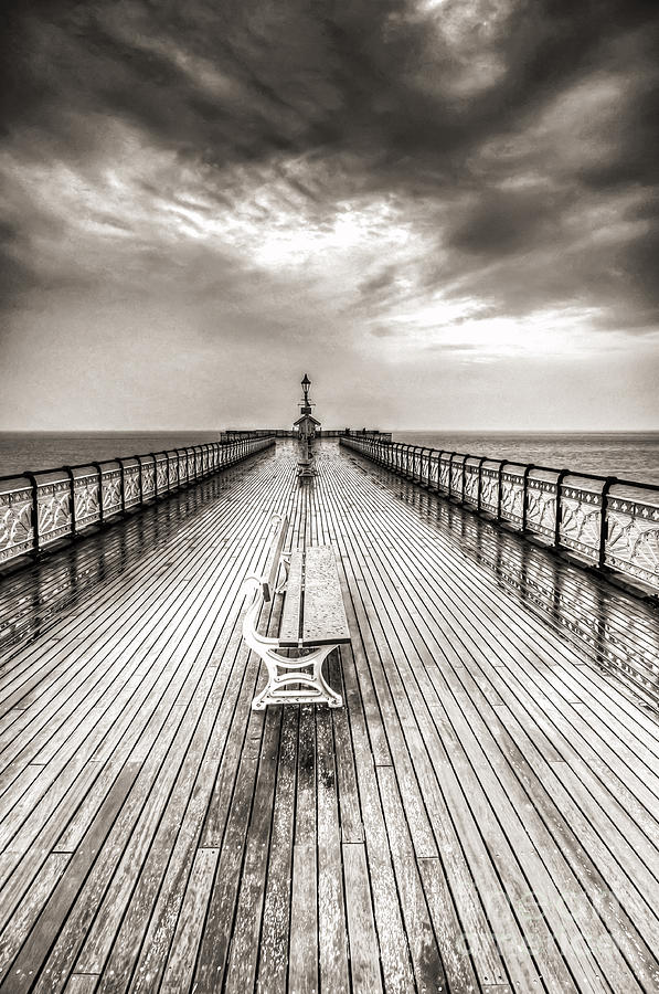 Penarth Pier 6 Black and White Photograph by Steve Purnell
