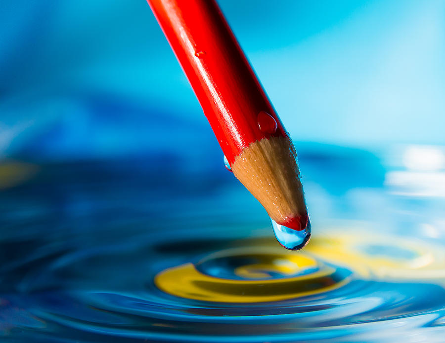 Pencil Water Drop Photograph by Alissa Beth Photography