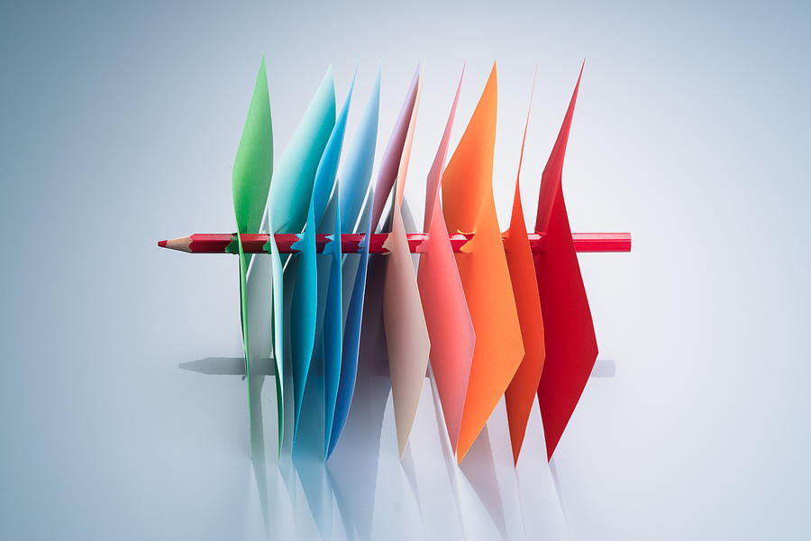 Pencil Threading Colorful Papers, Productive Concept Photograph by MirageC