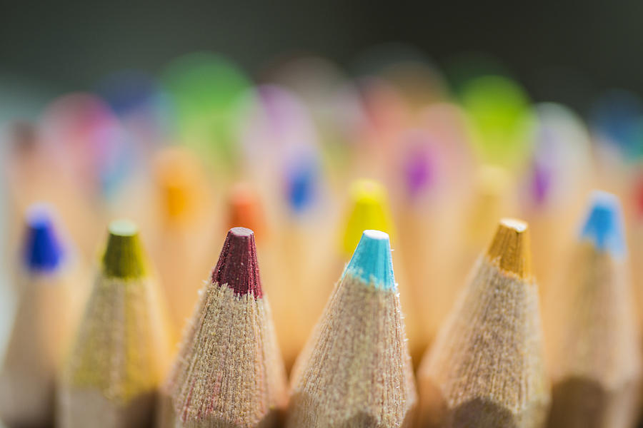 Pencils Colored Macro 2 Photograph by David Haskett II