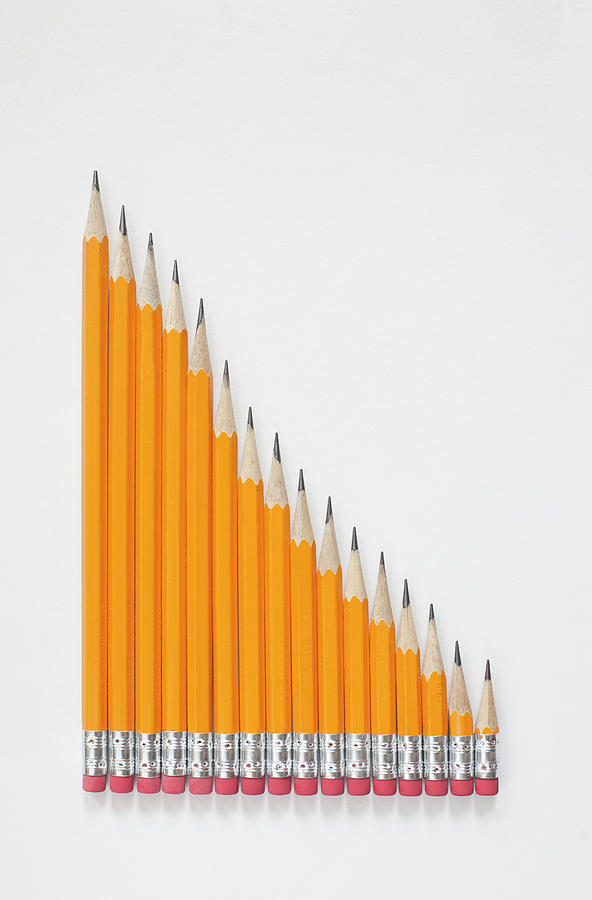 Pencils Sharpened Into Declining Scale Photograph by Chris Parsons