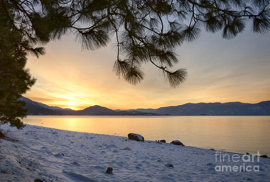 Winter Photograph - Pend Oreille Sunrise by Idaho Scenic Images Linda Lantzy