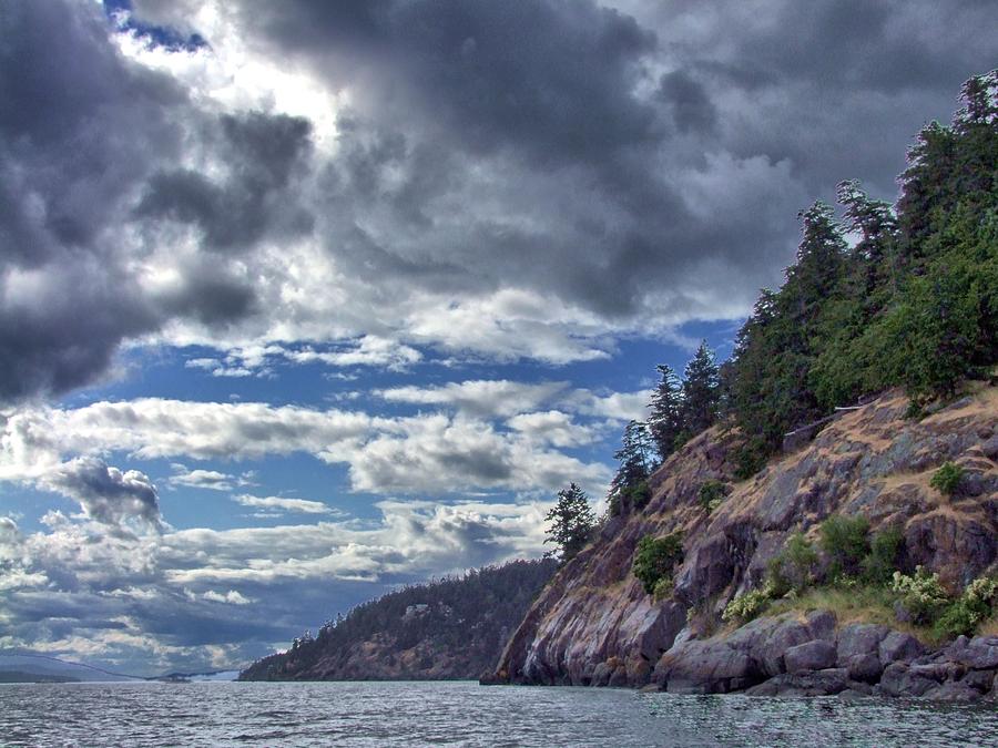 Mountain Photograph - Pender Island Bluffs by George Cousins