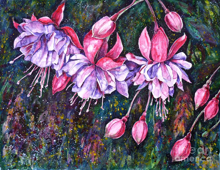 Flower Painting - Pendientes de la Reina by Zaira Dzhaubaeva