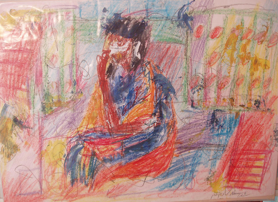 Penelope Pensive Drawing by Esther Newman-Cohen