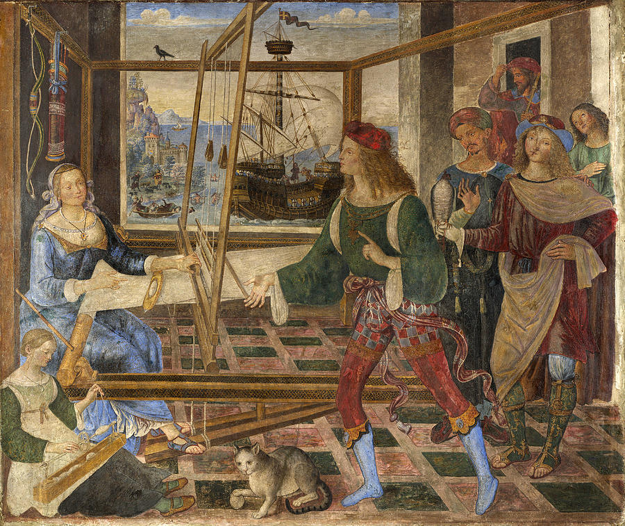 Penelope with the Suitors Painting by Pintoricchio Penelope with the Suitors Painting by Pintoricchio