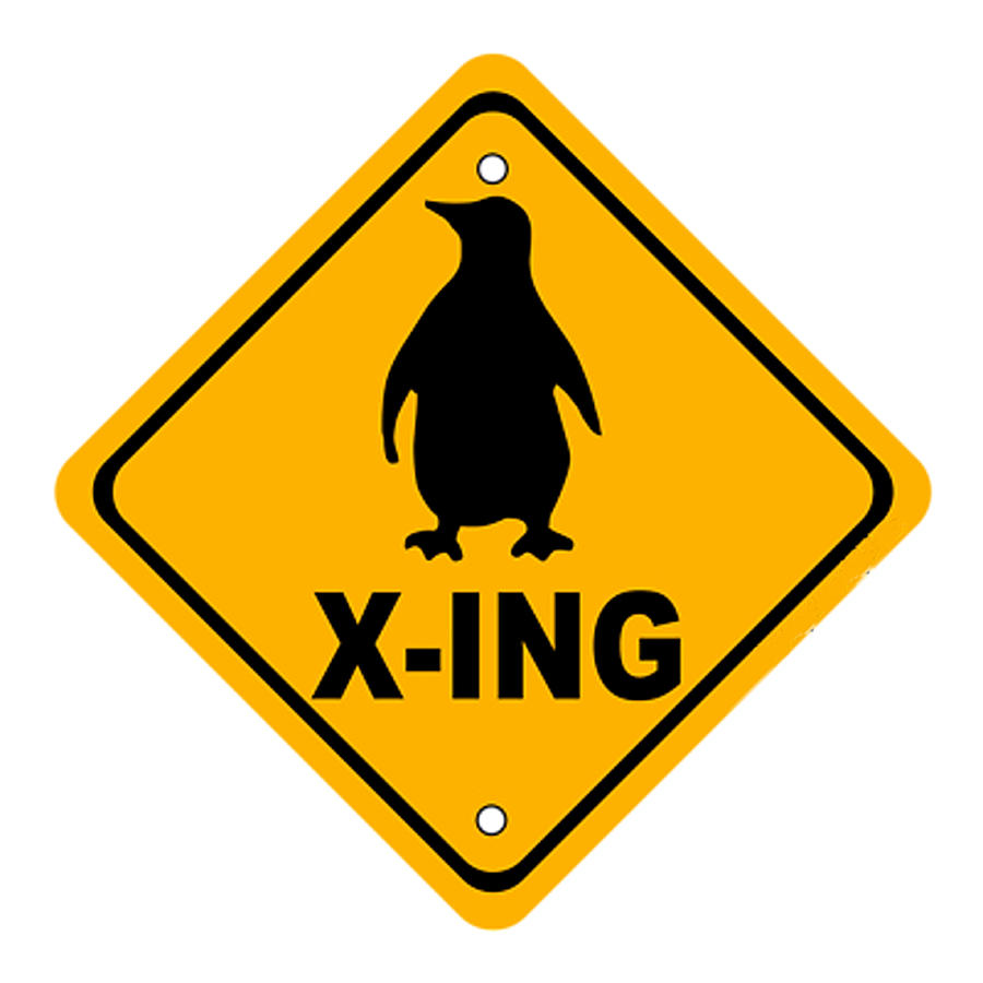 Penguin Crossing Sign Digital Art by Marvin Blaine