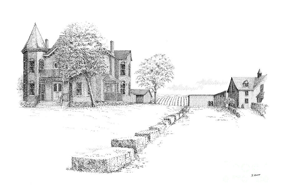 Peninsula Ridge Winery Drawing By Steve Knapp Fine Art America