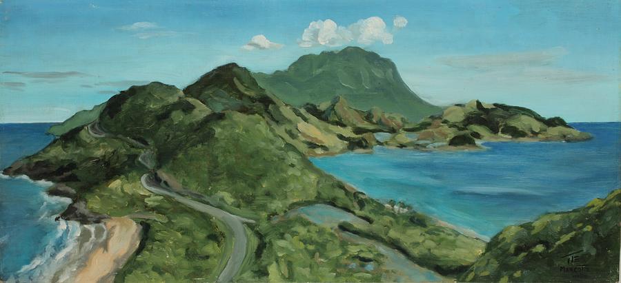 Nevis Painting - Peninsula road and Nevis by Michael Marcotte