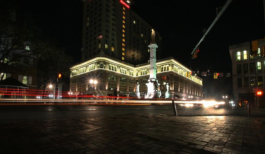 Penn Square by Night Photograph by Dave Hall