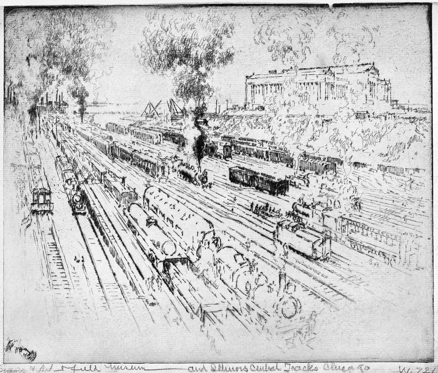 Pennell Central Tracks, 1919 Painting by Granger