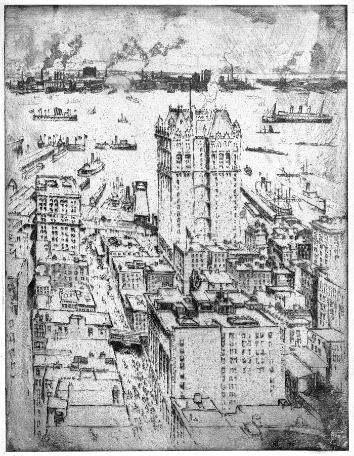 Pennell New York, 1908 Painting by Granger
