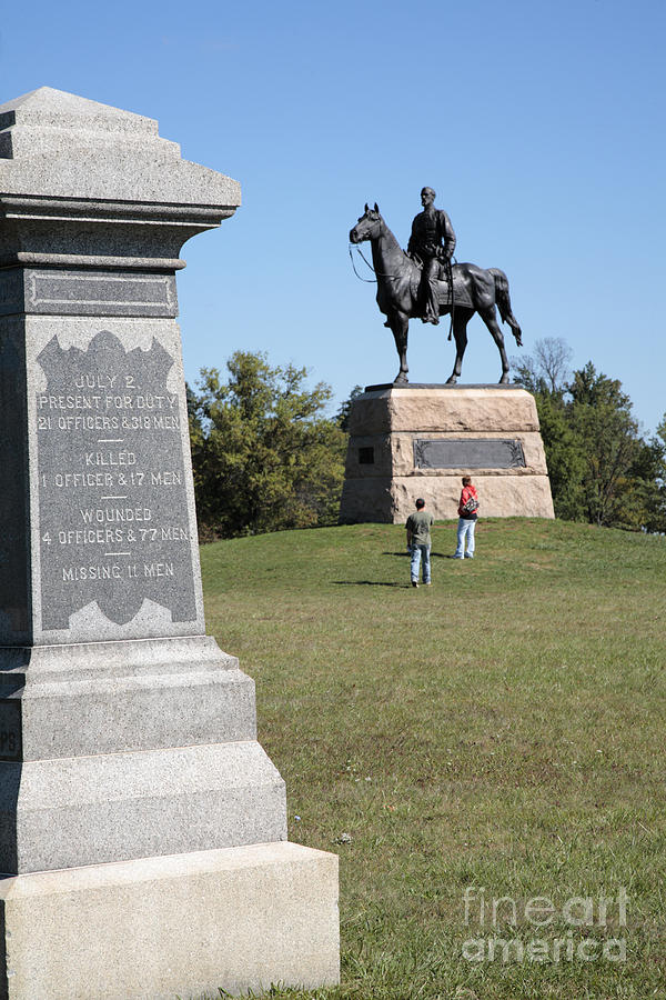 Pennsylvania and Meade Monuments at Gettysburg Photograph by William Kuta