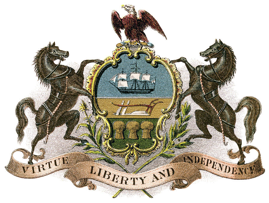 Pennsylvania Coat Of Arms Painting by Granger