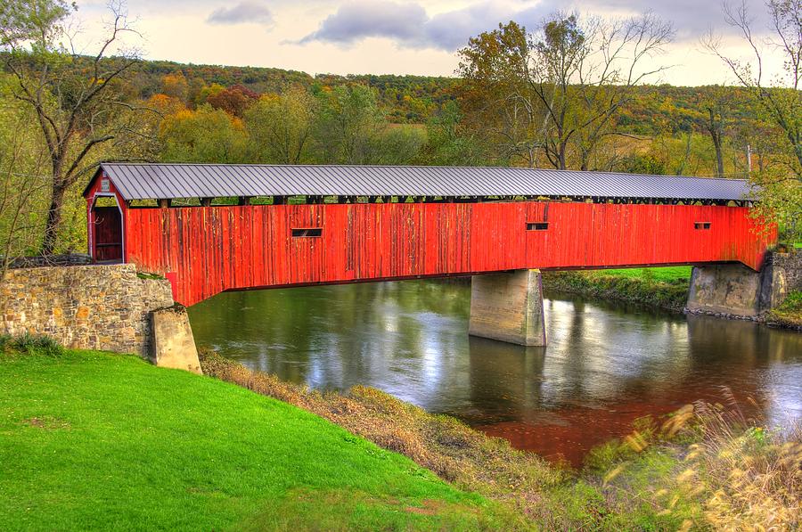 Pennsylvania Country Roads - Dellville Covered Bridge Over Sherman Creek No. 10B - Perry County Photograph by Michael Mazaika