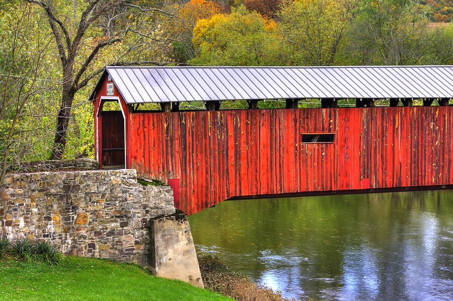Pennsylvania Country Roads - Dellville Covered Bridge Over Sherman Creek No. 6B - Perry County Photograph by Michael Mazaika