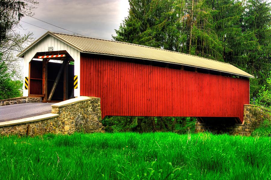 Pennsylvania Country Roads - Forrys Mill Covered Bridge - Lancaster County Spring No. 1 Photograph by Michael Mazaika