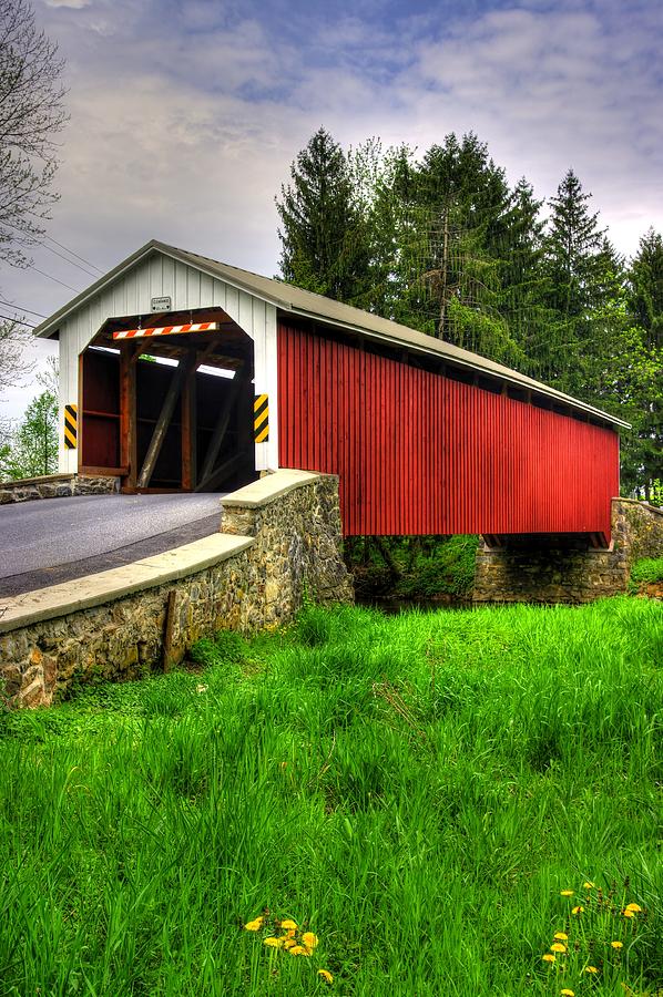 Pennsylvania Country Roads - Forrys Mill Covered Bridge - Lancaster County Spring No. 2 Photograph by Michael Mazaika