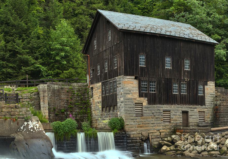 Pennsylvania Grist Mill Waterfalls Photograph by Adam Jewell