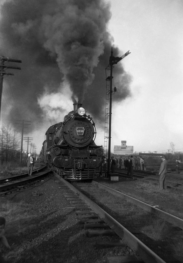 Train Photograph - Pennsylvania Locomotive by Henri Bersoux