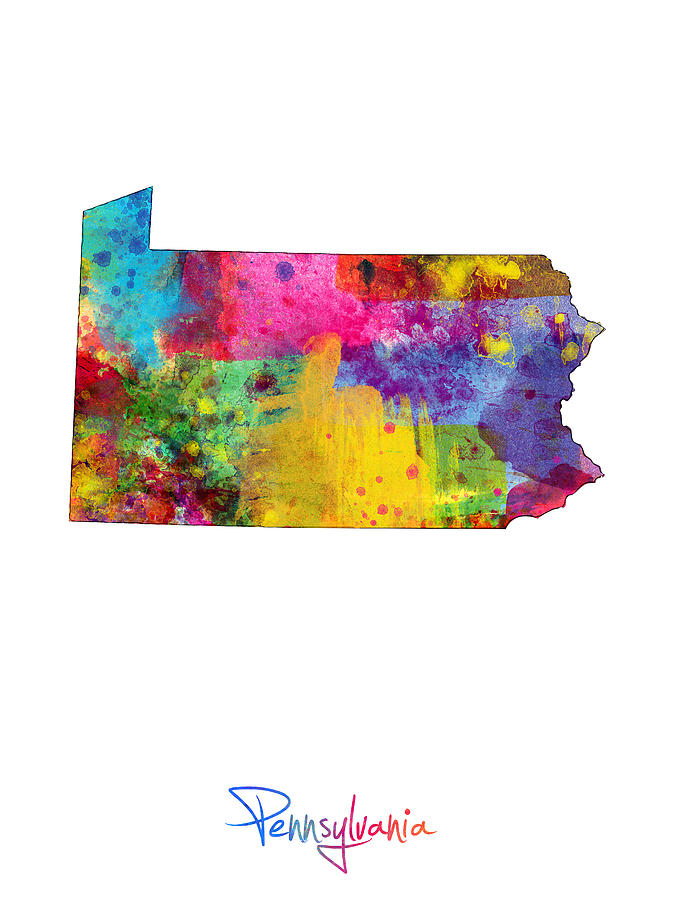 Pennsylvania Map Digital Art by Michael Tompsett