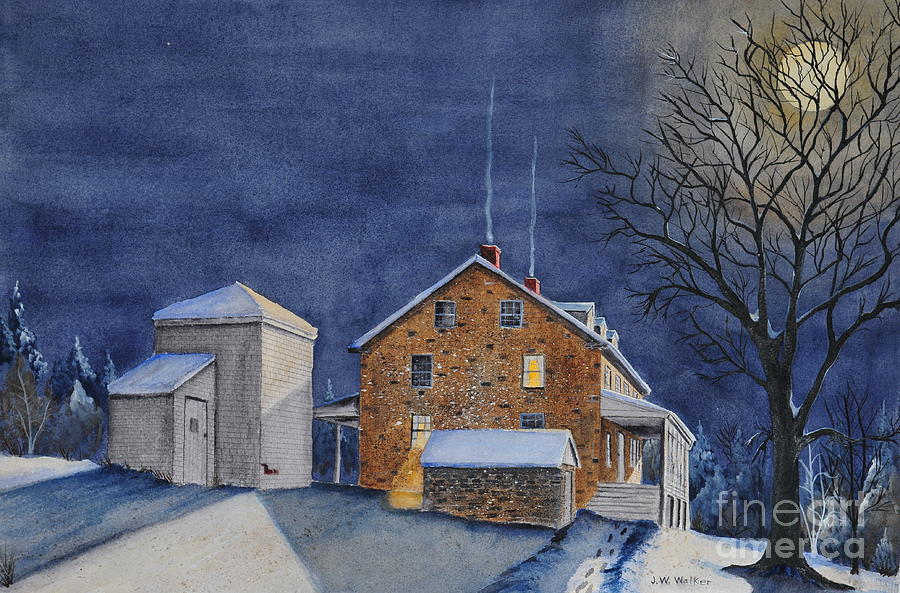 Pennsylvania Moon Painting by John W Walker