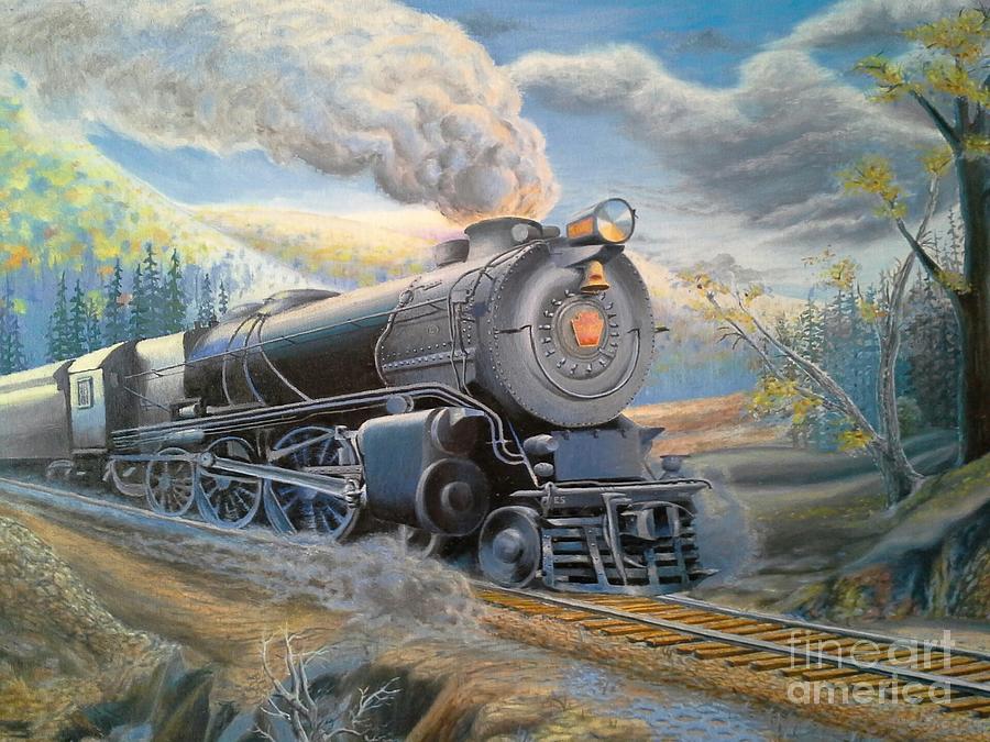 Train Painting - Pennsylvania Railroad by Gerald Ziolkowski