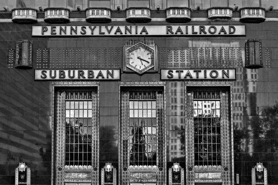Pennsylvania Railroad Suburban Station BW Photograph by Susan Candelario