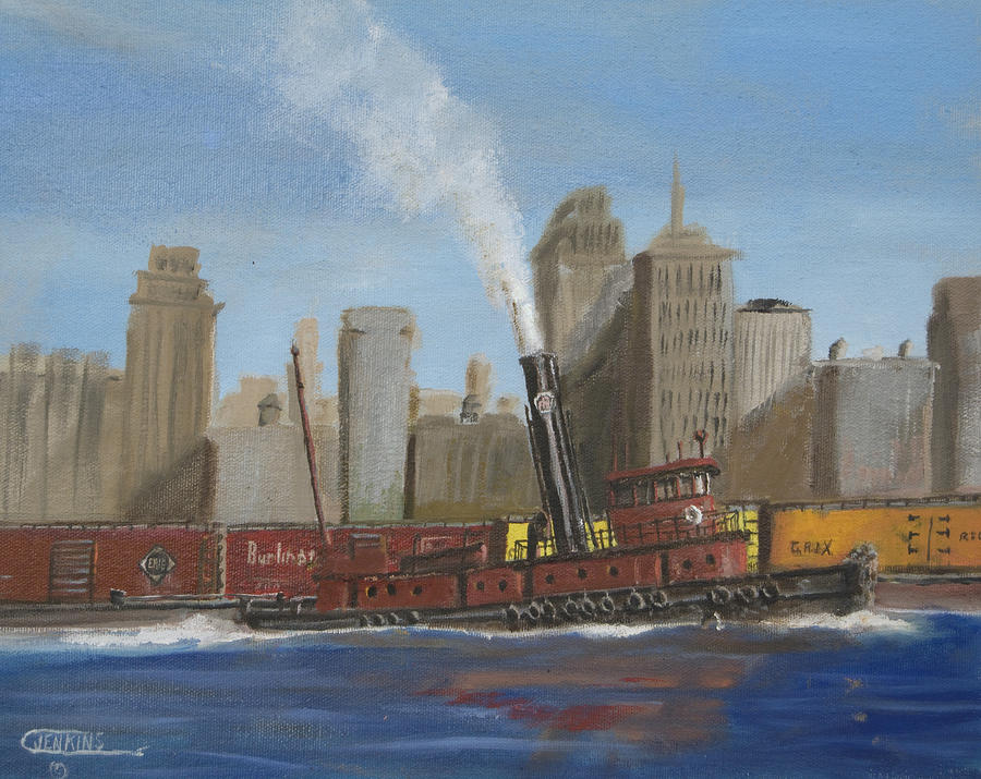 New York City Painting - Pennsylvania Railroad Tug by Christopher Jenkins