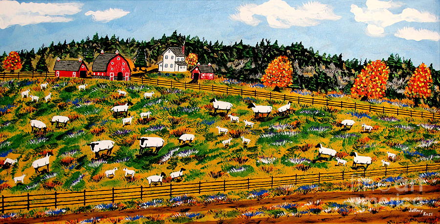 Appalachia Sheep Farm Painting by Jeffrey Koss