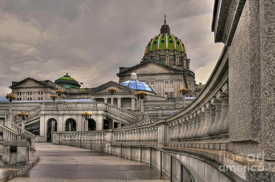 Architecture Photograph - Pennsylvania State Capital - Textured by Lois Bryan