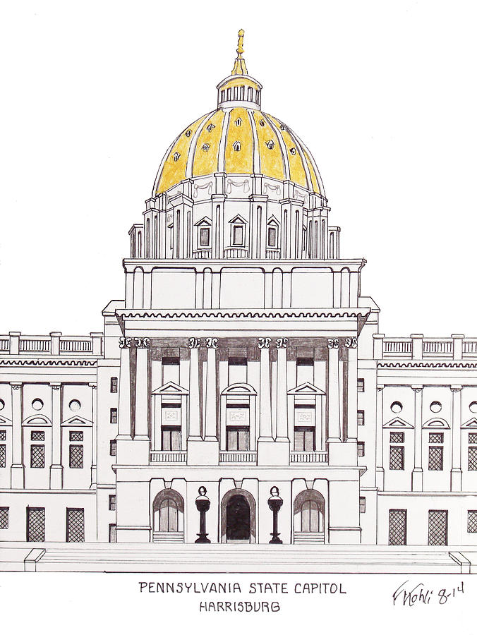 Pennsylvania State Capitol Drawing by Frederic Kohli Fine Art America