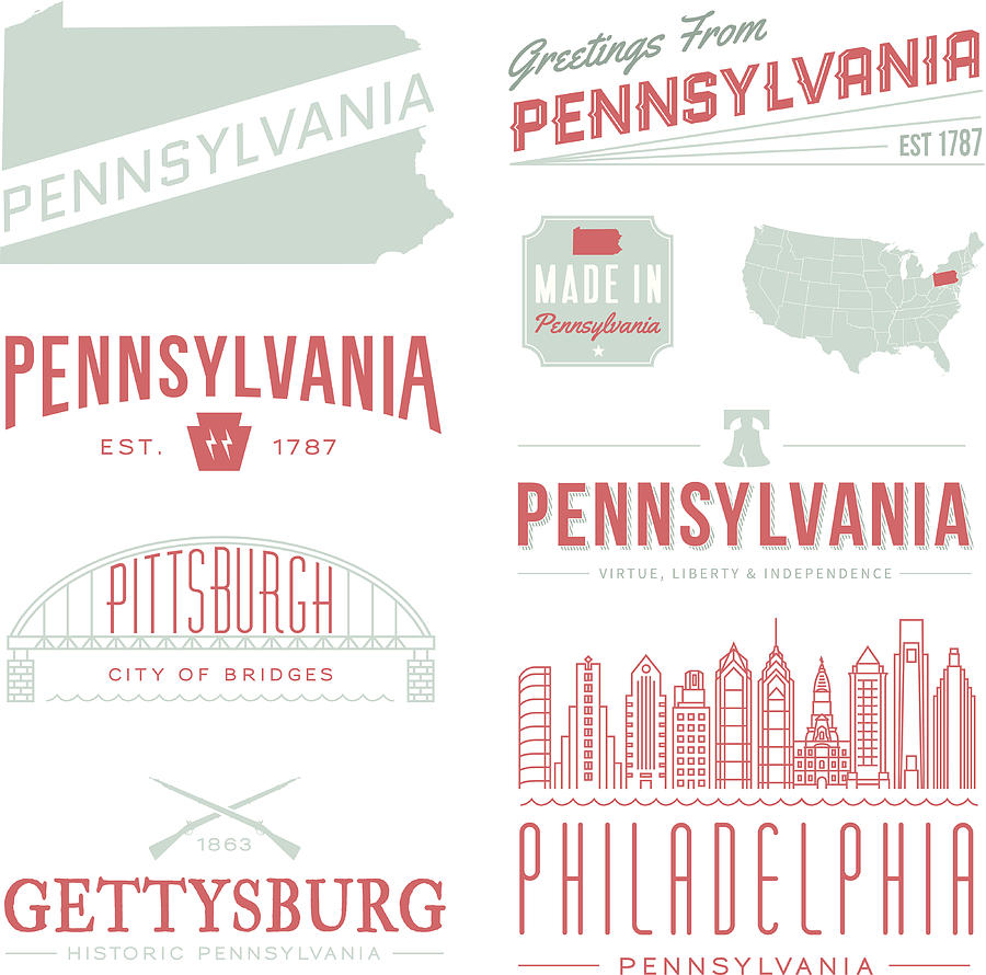 Pennsylvania Typography Drawing by Hey Darlin
