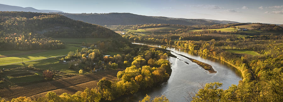 Pennsylvania valley and river panoramic in autumn Photograph by Pgiam