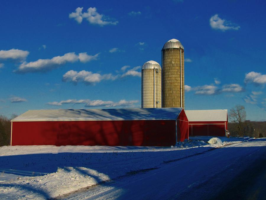 Pennsylvania Winter Red Barn  Photograph by David Dehner