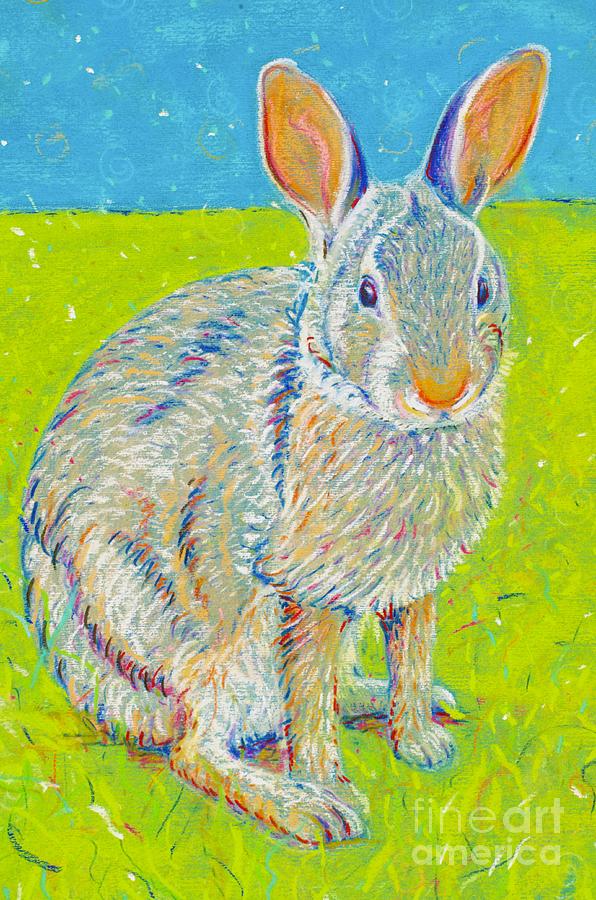 Penny the Rabbit at Snickerhaus Garden Pastel by Christine Belt