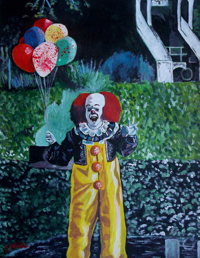 It Movie Painting - Pennywise The Dancing Clown by Jeremy Moore