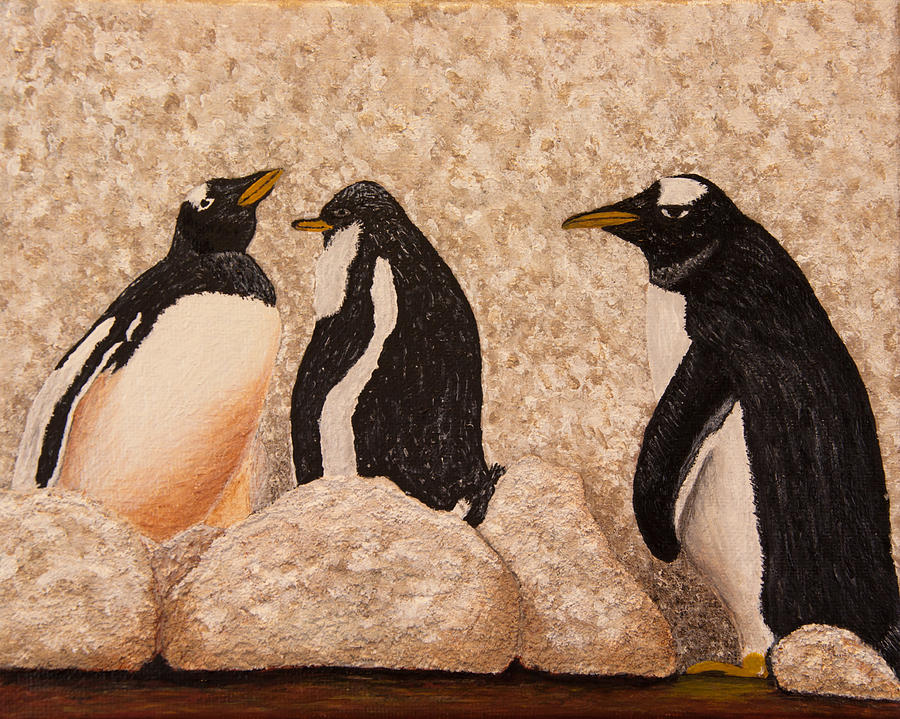 Penquin Family Painting by Susan Cliett