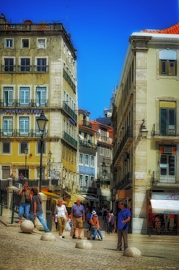 Architecture Photograph - Pensao Geres - Lisbon 2 by Mary Machare