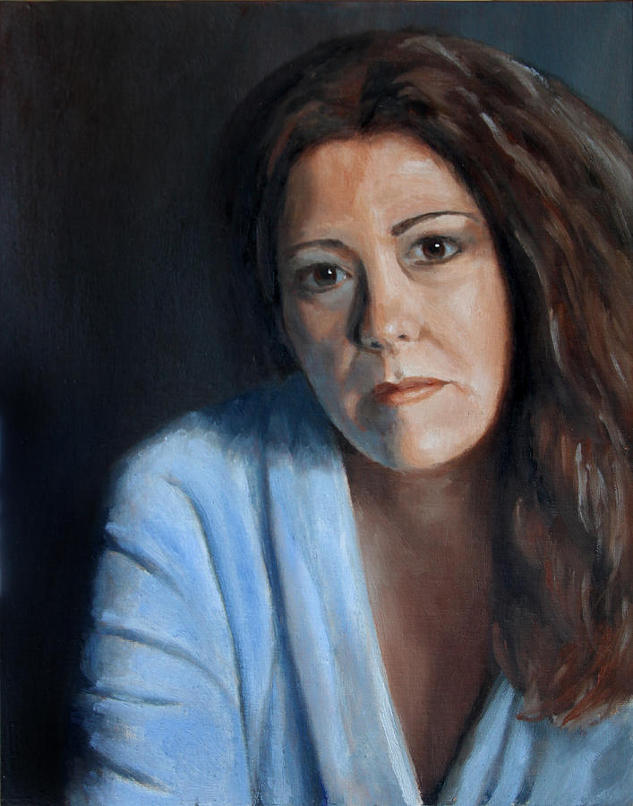 Pensive in Two Colors Painting by Beth Johnston