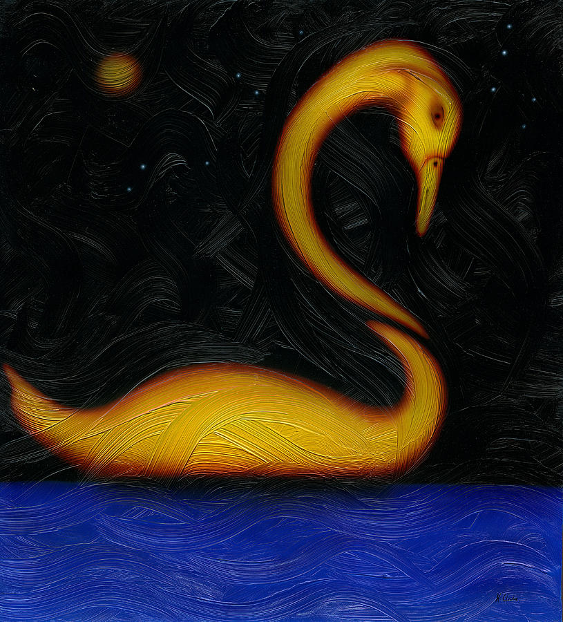 Pensive Swan. Painting by Kenneth Clarke