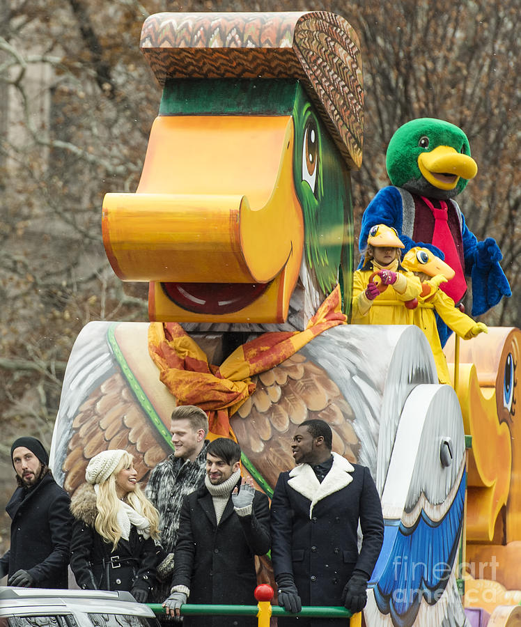 Pentatonix on Homewood Suites Float at Macys Thanksgiving Day Parade Photograph by David Oppenheimer