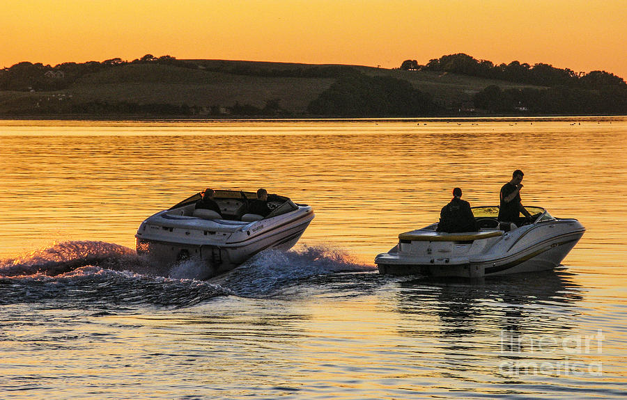 Fast Boats After Sunset Photograph
