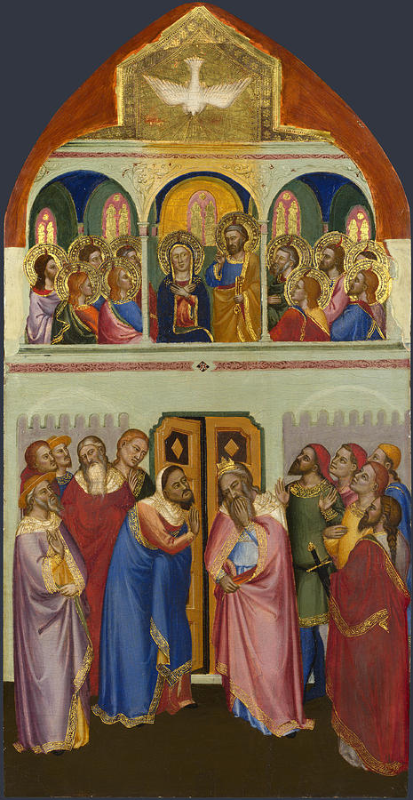 Pentecost Painting - Pentecost by Jacopo di Cione and Workshop