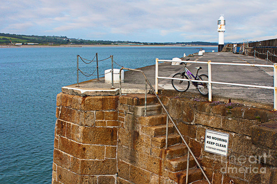 Penzance Quay Lighthouse Photograph by Terri Waters