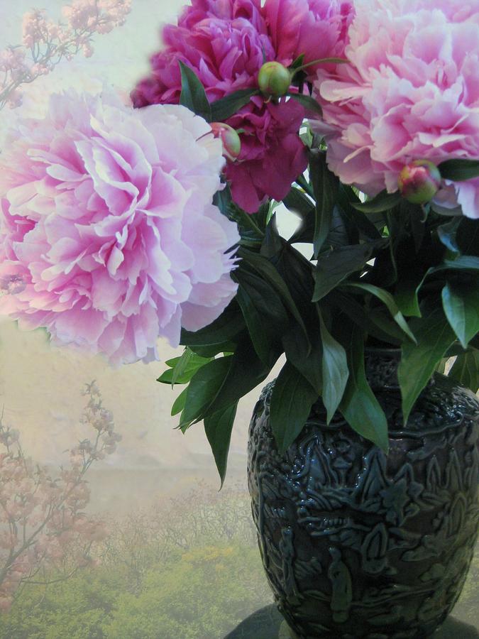 Still Life Photograph - Peonies     1 by Shirley Sirois