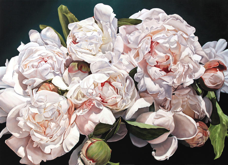 Flower Painting - Peonies Etandu 160 x 220 cm by Thomas Darnell