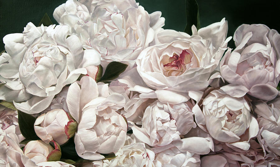 Peonies Deplier 146 X 85cm Painting by Thomas Darnell