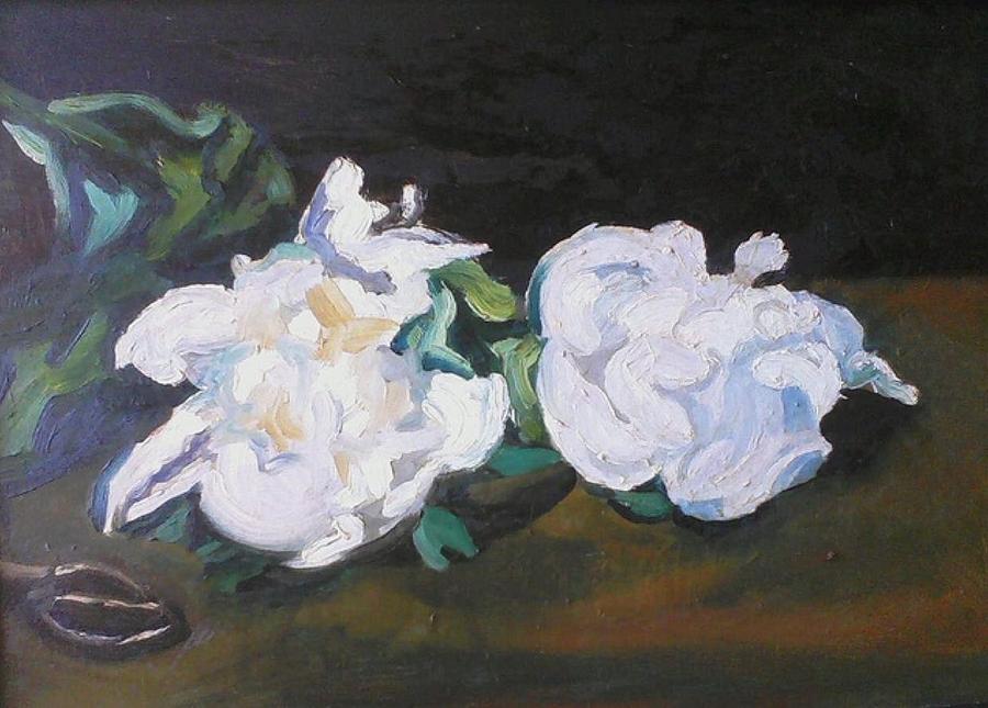 Peonies after Manet Painting by Kerrie B Wrye