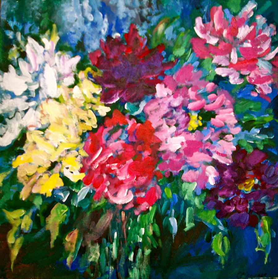 Flower Painting - Peonies by Carol Mangano
